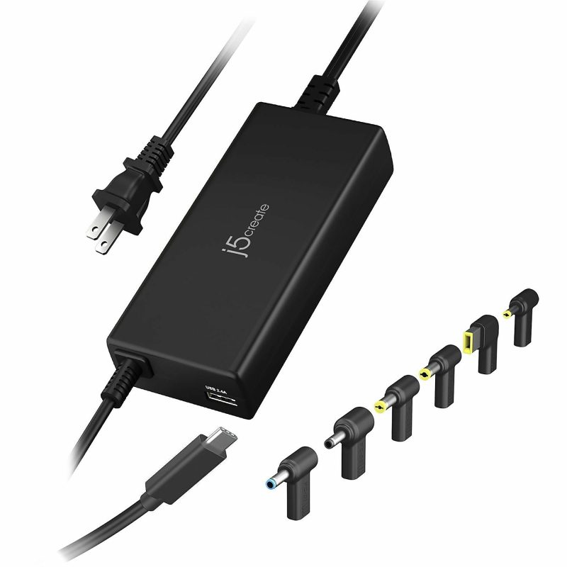 j5create 100W PD USB-C Super Charger With 6 DC Connectors, Black, JUP2290DC - Image 5