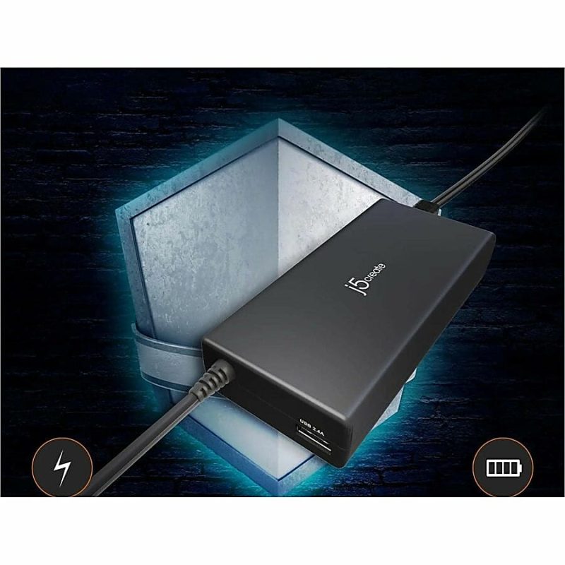 j5create 100W PD USB-C Super Charger With 6 DC Connectors, Black, JUP2290DC - Image 11