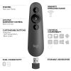 Logitech® Laser Class 1 R500s Bluetooth® & USB Presentation Clicker, 4-7/8”H x 1-1/2”W, Black - Image 6