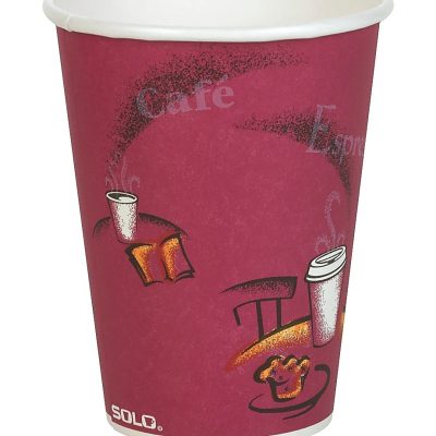 Solo Cup Paper Hot Cups, 12 Oz, Maroon, Carton Of 300 Cups