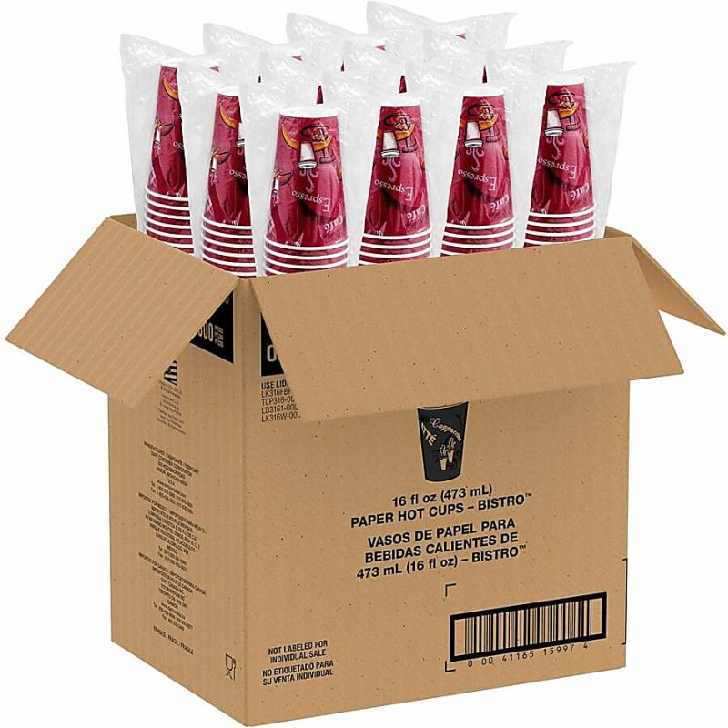 Solo Cup Paper Hot Cups, 16 Oz, Maroon, Carton Of 300 Cups - Image 6