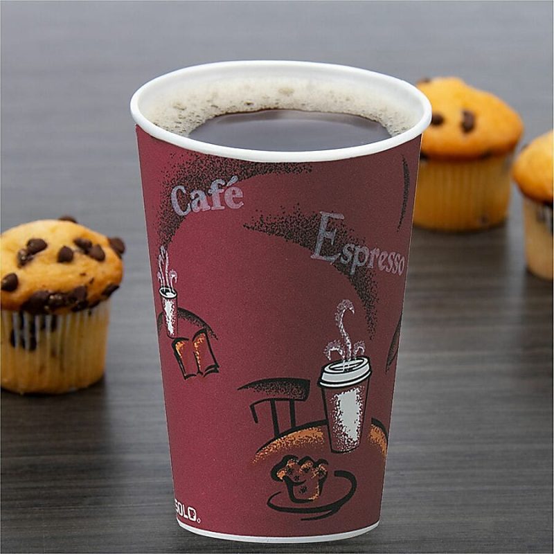 Solo Cup Paper Hot Cups, 16 Oz, Maroon, Carton Of 300 Cups - Image 7