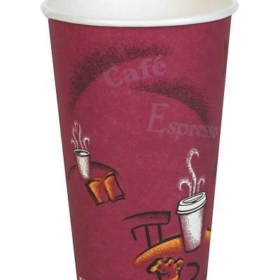 Solo Cup Paper Hot Cups, 16 Oz, Maroon, Carton Of 300 Cups