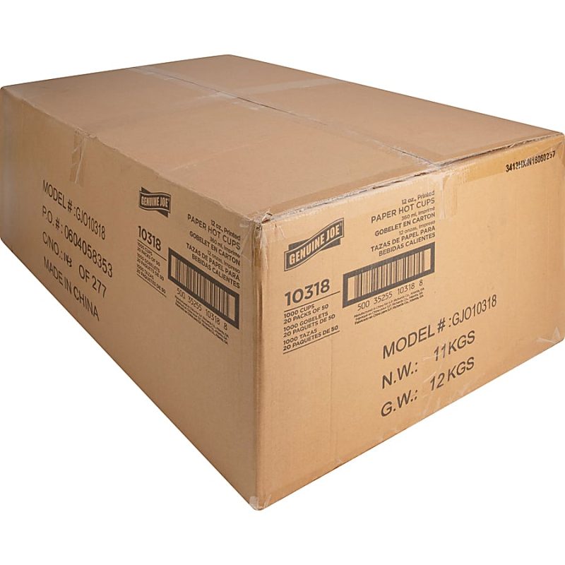 Genuine Joe 12 oz Hot Beverage Cups - 50.0 / Pack - 20 / Carton - Assorted - Paper - Hot Chocolate, Cappuccino, Tea, Coffee, Beverage - Image 4