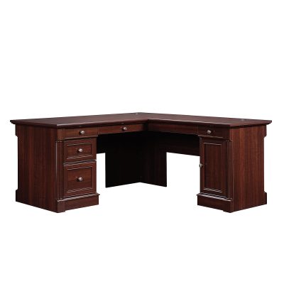 Sauder® Palladia 66"W L-Shaped Corner Desk, Vintage Oak - Select Cherry,65-1/8 in.