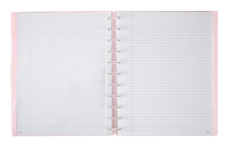 TUL® Discbound Student Notebook With Poly Cover, Letter Size, 3-Subject, Narrow Ruled, 75 Sheets, Pink - Image 2