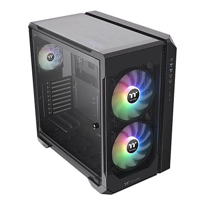Thermaltake View 51 Tempered Glass ARGB Edition - Mid-tower - Black - SPCC, Tempered Glass - 4 x Bay - 3 x 4.72" , 7.87" x Fan(s) Installed - 0 - Mini ITX, Micro ATX, EATX, ATX Motherboard Supported - 13 x Fan(s) Supported