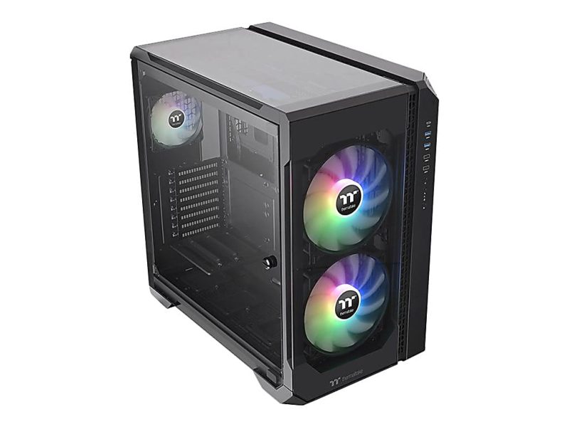 Thermaltake View 51 Tempered Glass ARGB Edition - Mid-tower - Black - SPCC, Tempered Glass - 4 x Bay - 3 x 4.72" , 7.87" x Fan(s) Installed - 0 - Mini ITX, Micro ATX, EATX, ATX Motherboard Supported - 13 x Fan(s) Supported