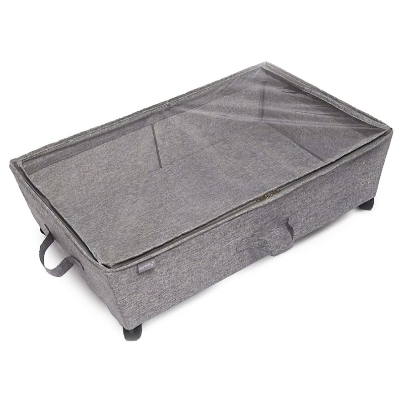 Dormify Under the Bed Storage Bin On Wheels, Gray