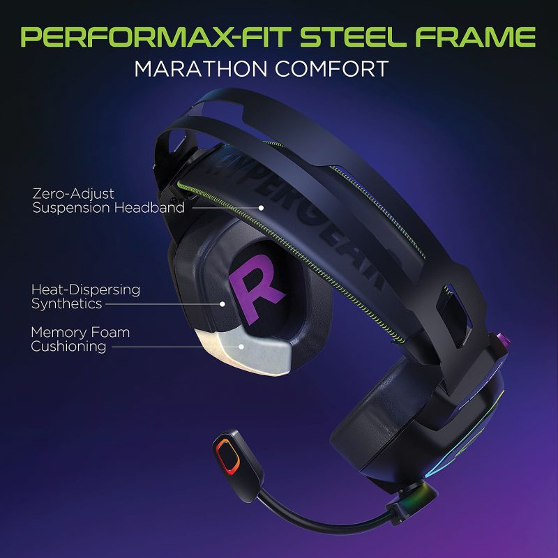 HyperGear SoundRecon RGB LED Professional Gaming Headset, Black, HPL15596 - Image 3