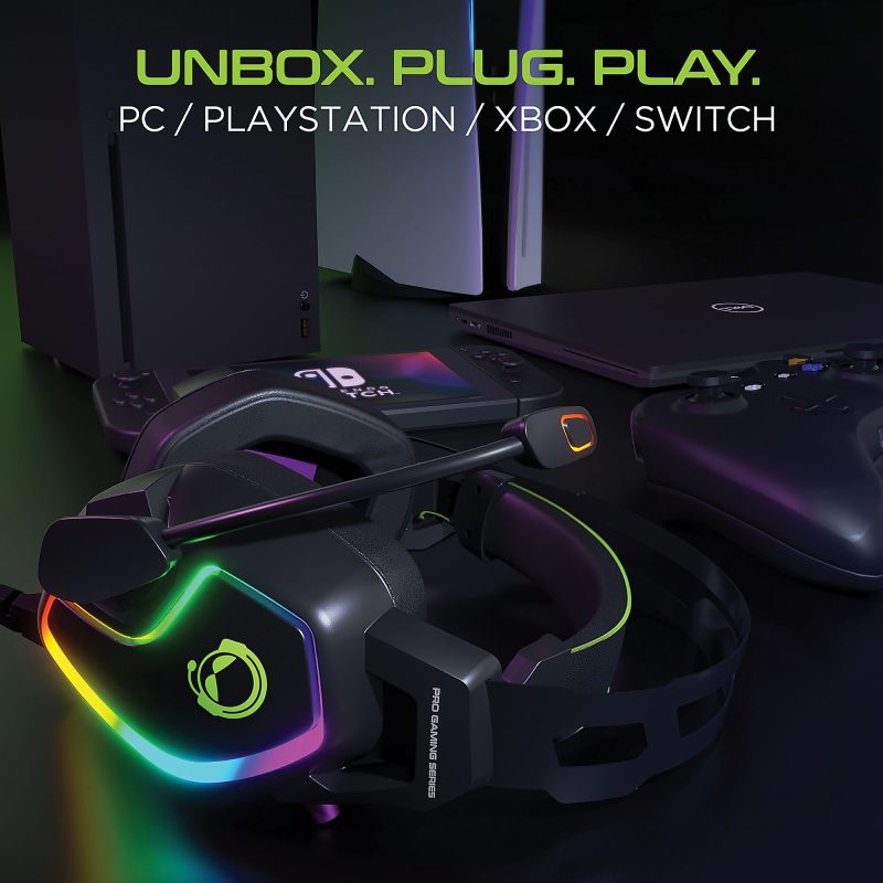 HyperGear SoundRecon RGB LED Professional Gaming Headset, Black, HPL15596 - Image 6