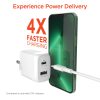 HyperGear SpeedBoost 25W PD Dual-Output Lightning Wall Charger Kit For iPhone®/iPad®/iPod, White, HPL15627 - Image 5