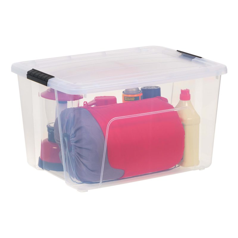 Iris USA® Buckled Boxes, 60 Qt, 22-1/16”L x 16-5/8”W x 13-1/16”H, Clear, Set Of 4 Boxes - Image 8