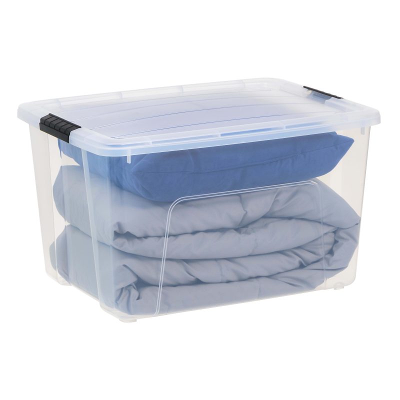 Iris USA® Buckled Boxes, 60 Qt, 22-1/16”L x 16-5/8”W x 13-1/16”H, Clear, Set Of 4 Boxes - Image 9