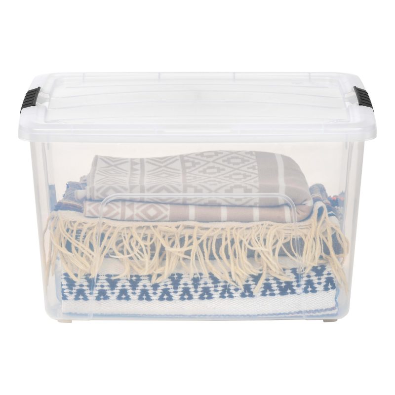 Iris USA® Buckled Boxes, 60 Qt, 22-1/16”L x 16-5/8”W x 13-1/16”H, Clear, Set Of 4 Boxes - Image 10