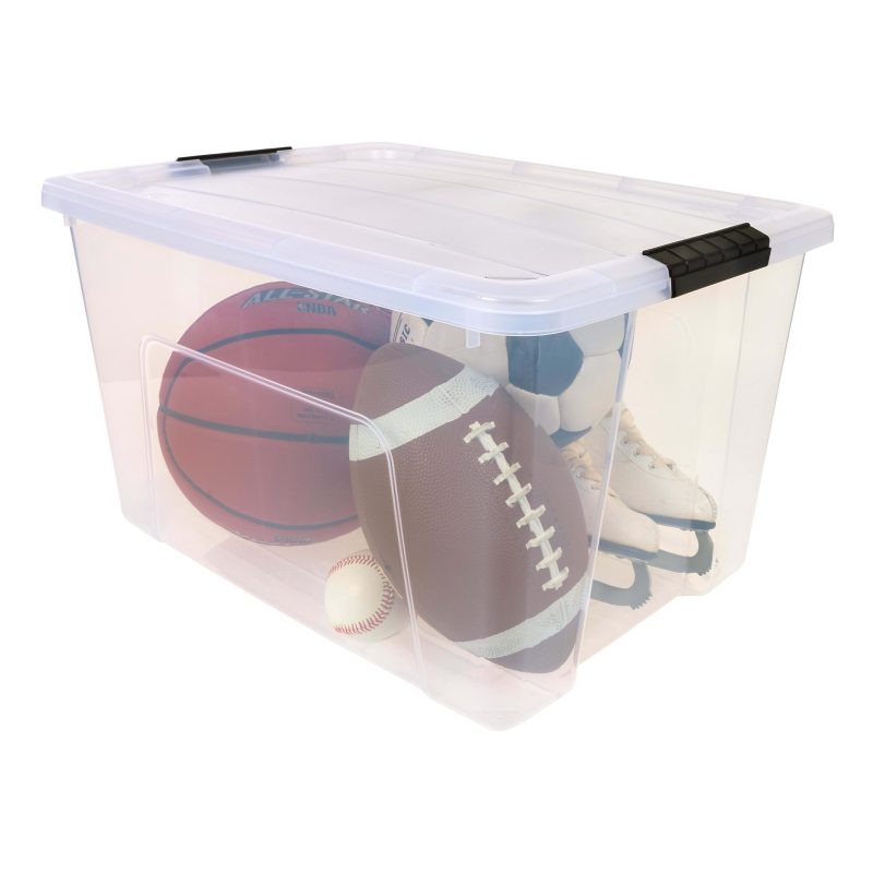 Iris USA® Buckled Boxes, 60 Qt, 22-1/16”L x 16-5/8”W x 13-1/16”H, Clear, Set Of 4 Boxes - Image 11