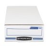 Bankers Box® Stor/File™ Check/Deposit Slip Storage Box With Flip-Top Closure, 24" x 9" x 4", 60% Recycled, White/Blue - Image 2