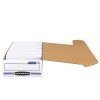 Bankers Box® Stor/File™ Check/Deposit Slip Storage Box With Flip-Top Closure, 24" x 9" x 4", 60% Recycled, White/Blue - Image 6