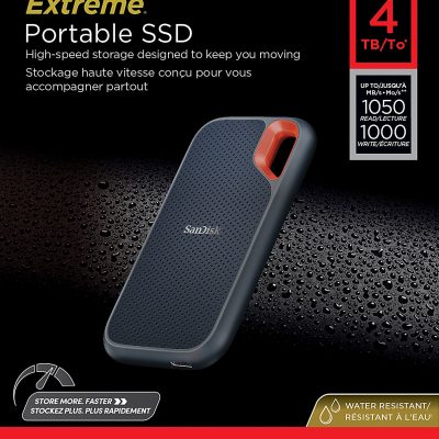 SanDisk Extreme® Portable SSD, 4TB, Black
