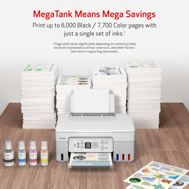 Canon® PIXMA™ G3270 MegaTank Wireless Inkjet All-In-One Color Printer, White - Image 3