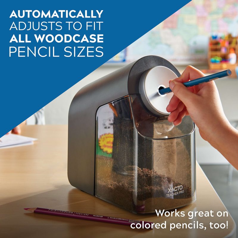 X-ACTO® TeacherPro® Classroom Electric Pencil Sharpener, Blue - Image 4