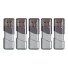 PNY Turbo Attaché 3 USB 3.0 Flash Drives, 32GB, Silver, Pack Of 5 Drives