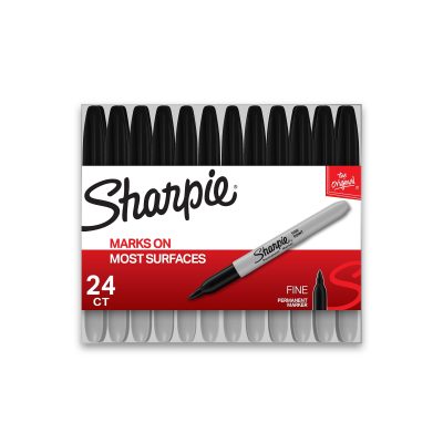 Sharpie® Permanent Fine-Point Markers, Red, Pack Of 36 - Black,24