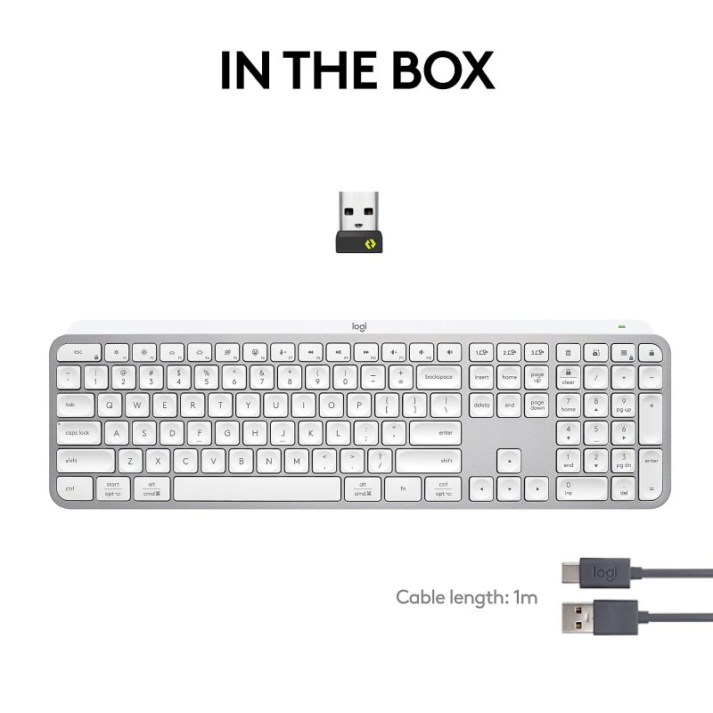Logitech® MX Keys S Wireless Keyboard, Full Size, Pale Gray, 920-011559 - Image 9