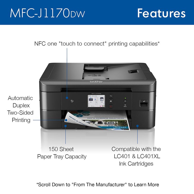 Brother® MFC-J1170DW Wireless Inkjet All-In-One Color Printer With Refresh EZ Print Eligibility - Image 3