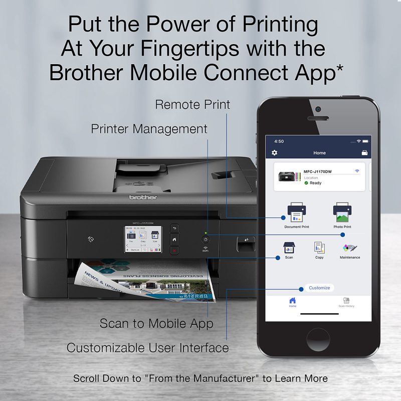 Brother® MFC-J1170DW Wireless Inkjet All-In-One Color Printer With Refresh EZ Print Eligibility - Image 4