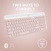 Logitech K585 Slim Multi-Device Wireless Keyboard - Wireless Connectivity - Bluetooth/RF - 2.40 GHz - ChromeOS - Notebook, Smartphone - PC, Mac - AAA Battery Size Supported - Rose - Image 5