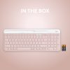 Logitech K585 Slim Multi-Device Wireless Keyboard - Wireless Connectivity - Bluetooth/RF - 2.40 GHz - ChromeOS - Notebook, Smartphone - PC, Mac - AAA Battery Size Supported - Rose - Image 9