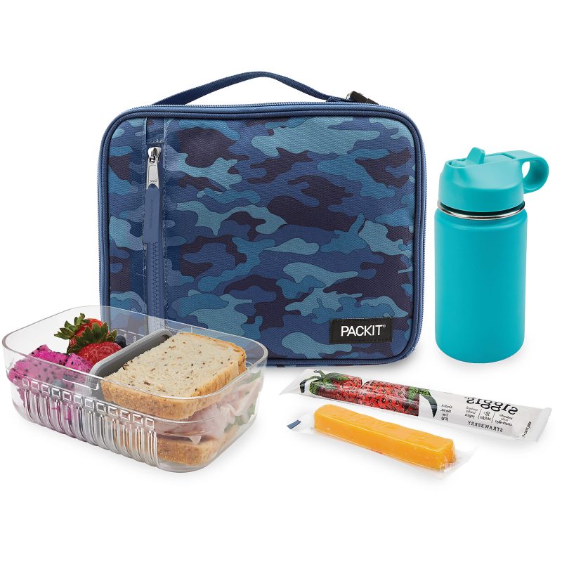 PackIt® Freezable Classic Lunch Box, 2-3/4”H x 10-1/4”W x 8-1/2”D, Blue Camo - Image 4