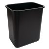 Highmark™ Rectangular Plastic Wastebasket, 6.5 Gallons, 15"H x 10"W x 14-1/4"D, Black, Pack Of 3 - Image 2