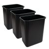 Highmark™ Rectangular Plastic Wastebasket, 6.5 Gallons, 15"H x 10"W x 14-1/4"D, Black, Pack Of 3 - Image 3