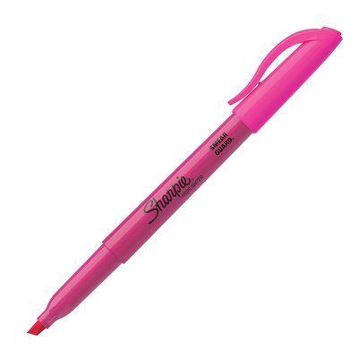 Sharpie® Accent Pocket Highlighters, Chisel Tip, Assorted Barrel Colors, Assorted Ink Colors, Pack Of 24 Highlighters - Fluorescent Pink,12
