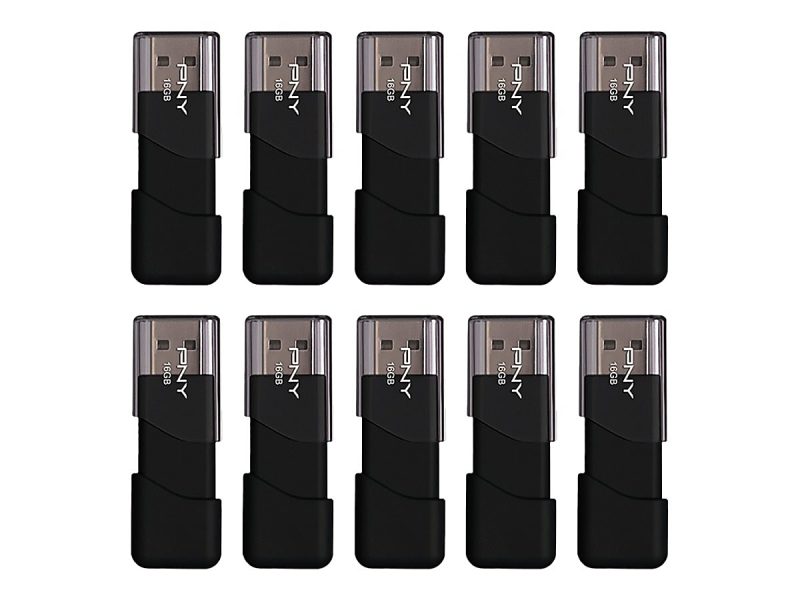 PNY Attache 3 USB 2.0 Flash Drives, 16GB, Black, Pack Of 10 Flash Drives - Image 3