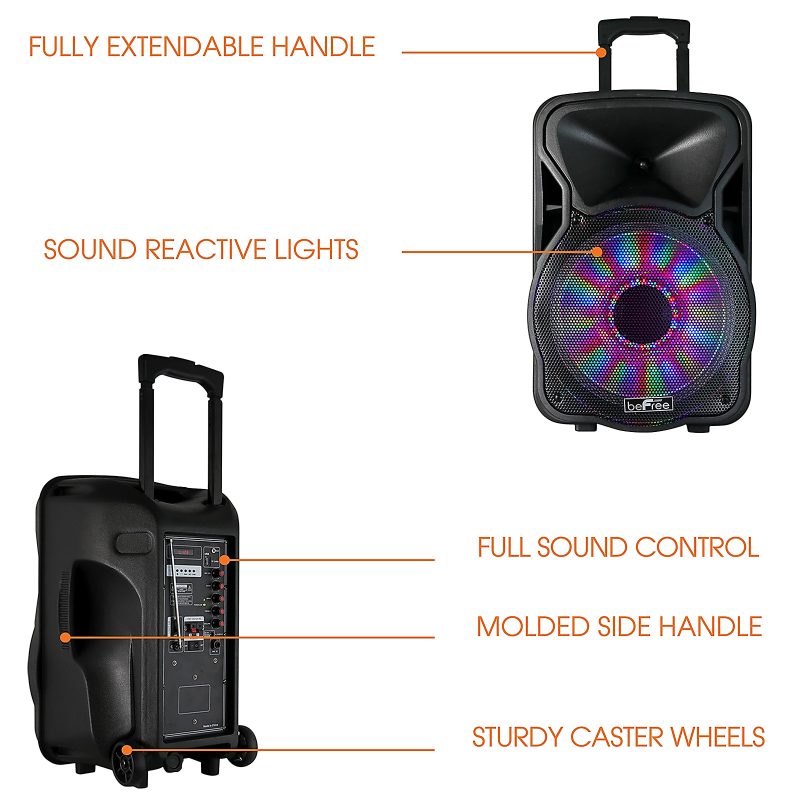 BeFree Sound Bluetooth® Portable Party PA Speaker, Black - Image 7