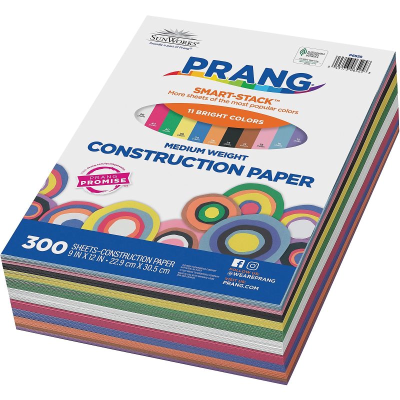 Prang® Smart-Stack™ Medium Weight Construction Paper, 9" x 12", Assorted, Pack Of 300 - Image 5