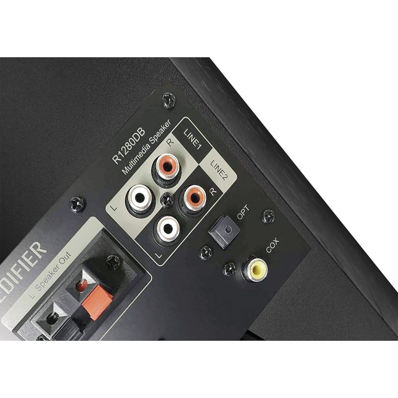Edifier R1280DB 42-Watt RMS Amplified Bluetooth® Bookshelf Wired Speaker System, Black - Image 5