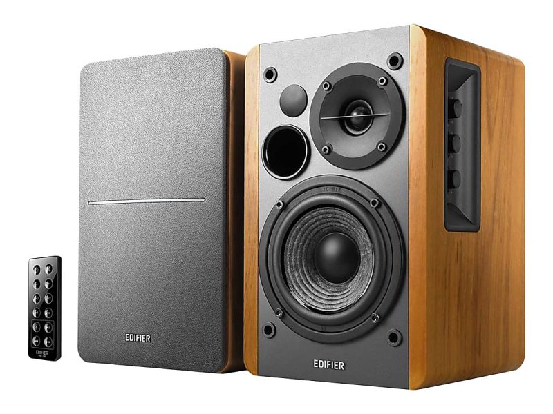 Edifier R1280DB 42-Watt RMS Amplified Bluetooth® Bookshelf Wired Speaker System, Brown - Image 8