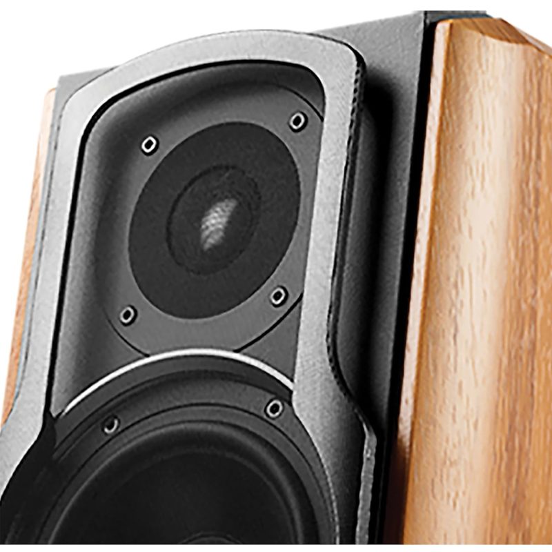 Edifier S1000MKII 5.5" 120-Watt RMS Amplified Bluetooth® Bookshelf Speaker System With Remote, Brown - Image 2