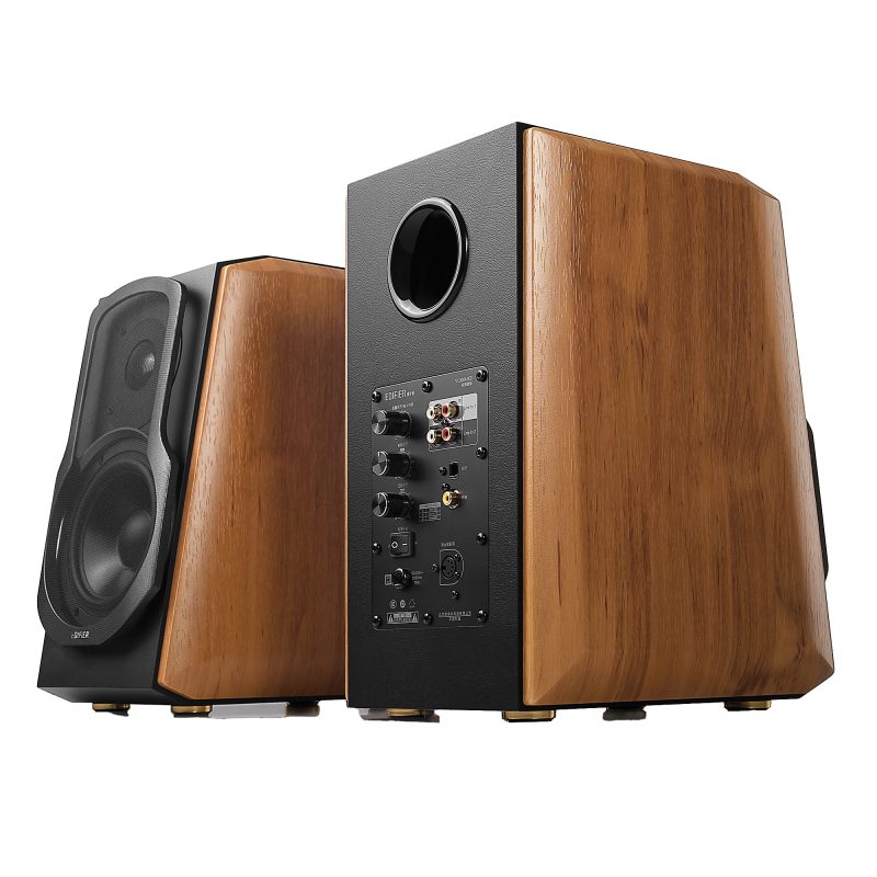 Edifier S1000MKII 5.5" 120-Watt RMS Amplified Bluetooth® Bookshelf Speaker System With Remote, Brown - Image 4