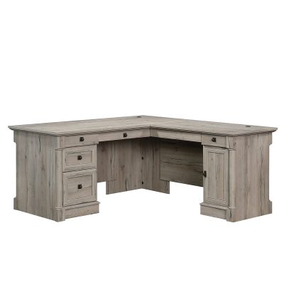 Sauder® Palladia 66"W L-Shaped Corner Desk, Vintage Oak - Split Oak,68-3/4 in.