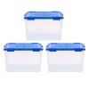 Iris Ultimate Weathertight Storage Boxes, 23-5/8”L x 20-1/16”W x 16-3/16”H, 74 Qt, Clear, Set Of 3 Boxes