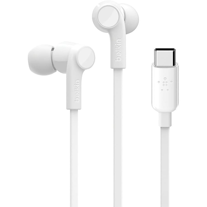Belkin SoundForm Wired Earbuds with USB-C Connector - Stereo - USB Type C - Wired - Earbud - Binaural - In-ear - 4 ft Cable - White - Image 3