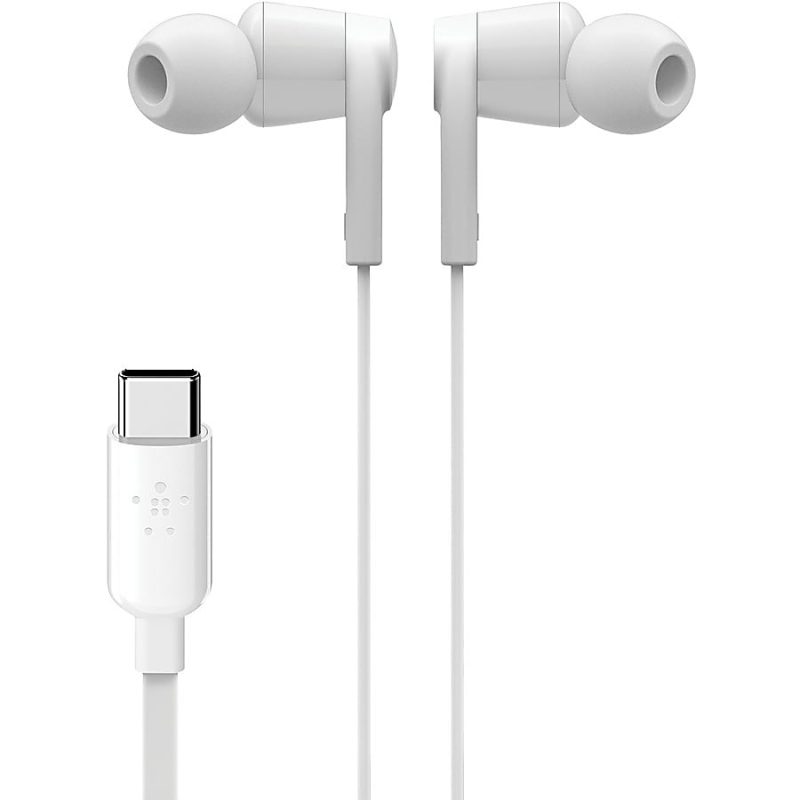 Belkin SoundForm Wired Earbuds with USB-C Connector - Stereo - USB Type C - Wired - Earbud - Binaural - In-ear - 4 ft Cable - White - Image 8