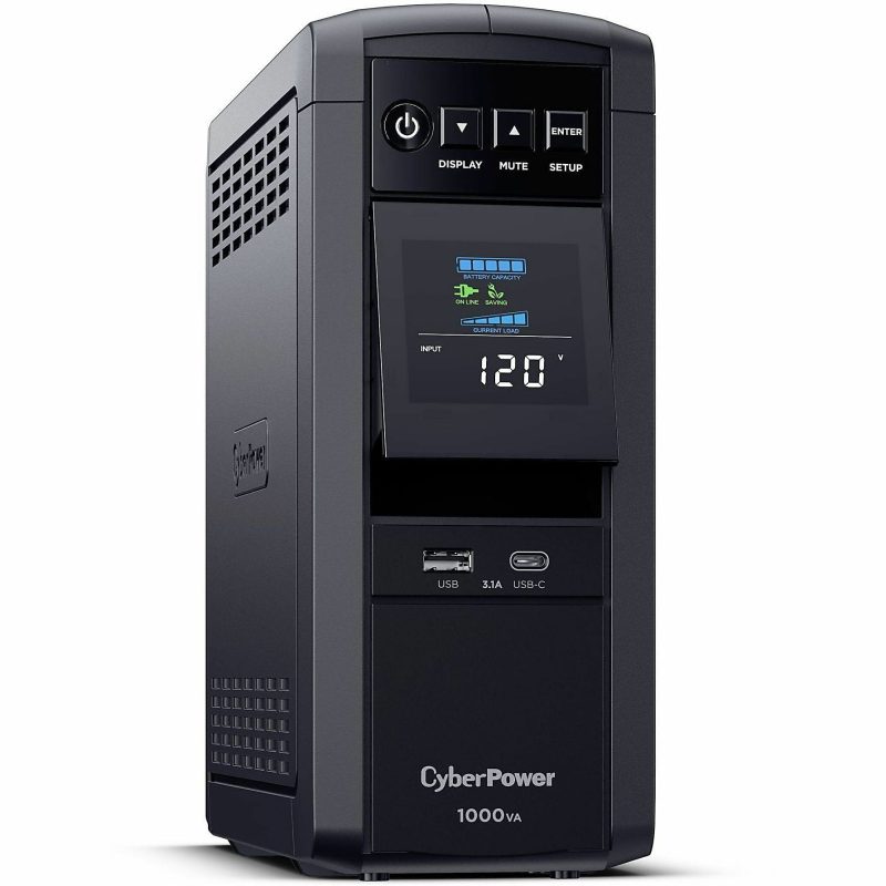 CyberPower PFC SineWave Series CP1000PFCLCD 10-Outlet Uninterruptible Power Supply, 1,000VA/600 Watts