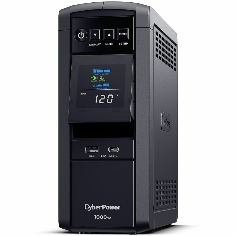CyberPower PFC SineWave Series CP1000PFCLCD 10-Outlet Uninterruptible Power Supply, 1,000VA/600 Watts - Image 2