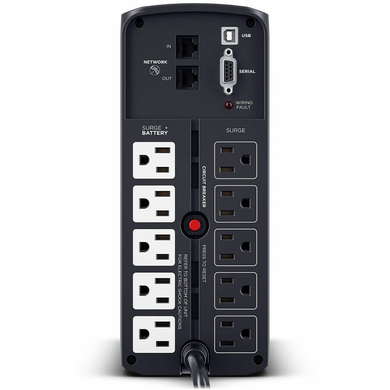 CyberPower PFC SineWave Series CP1000PFCLCD 10-Outlet Uninterruptible Power Supply, 1,000VA/600 Watts - Image 4